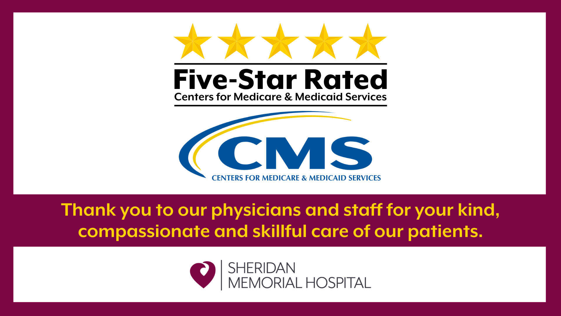 Sheridan Memorial Hospital Earns CMS 5Star Rating Sheridan Memorial