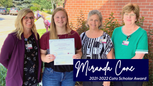 Miranda Cone receiving the 2021-2022 Cato Scholar Award