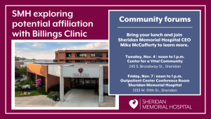 Community Forum - Hospital exploring affiliation with Billings Clinic @ Center for a Vital Community Office