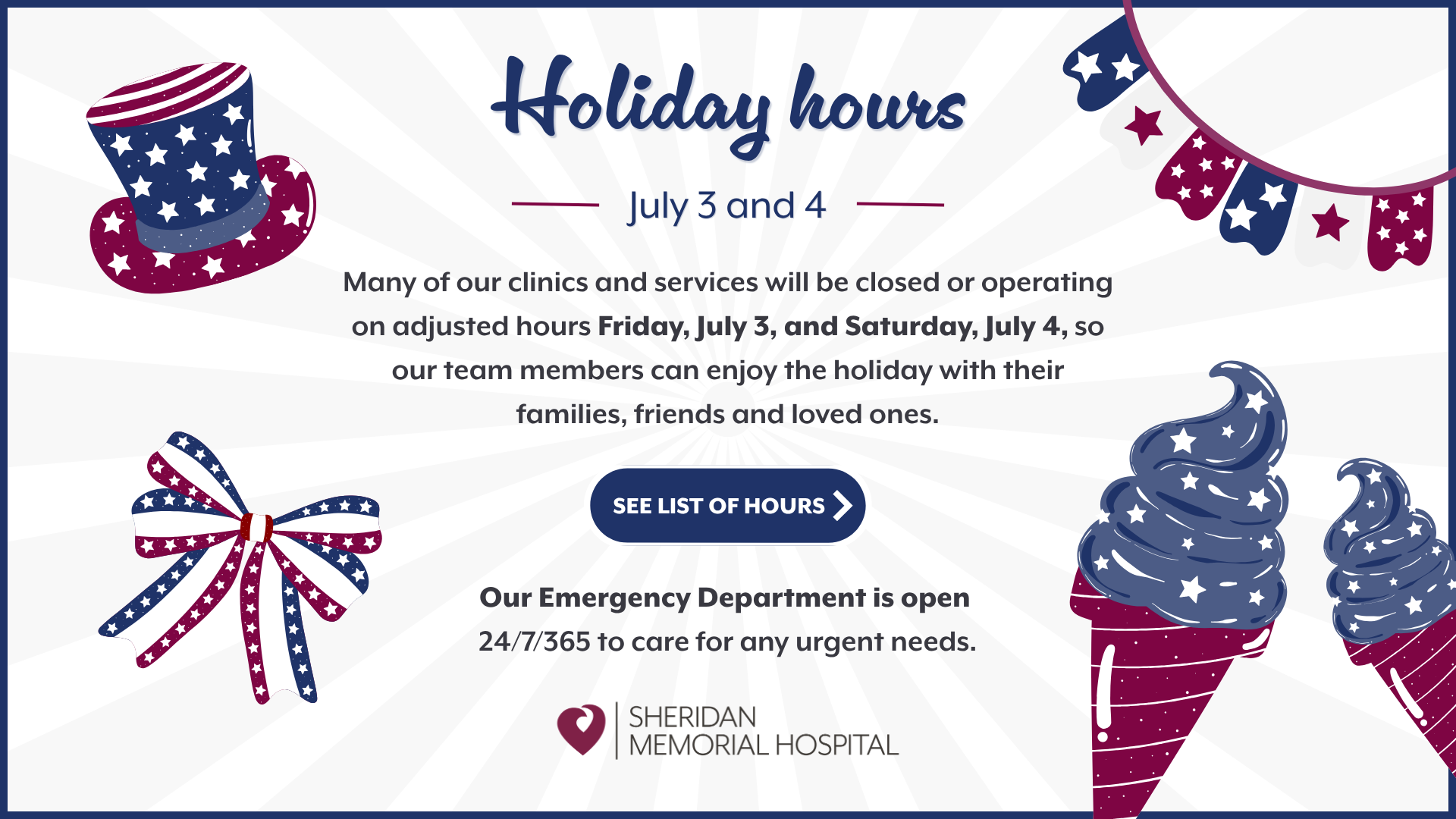 Independence Day 2026 adjusted hours and office closures - Sheridan ...